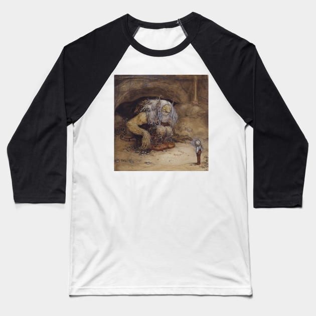 No, Sicken Little Putty Bags! Shouted the Troll by John Bauer Baseball T-Shirt by Classic Art Stall